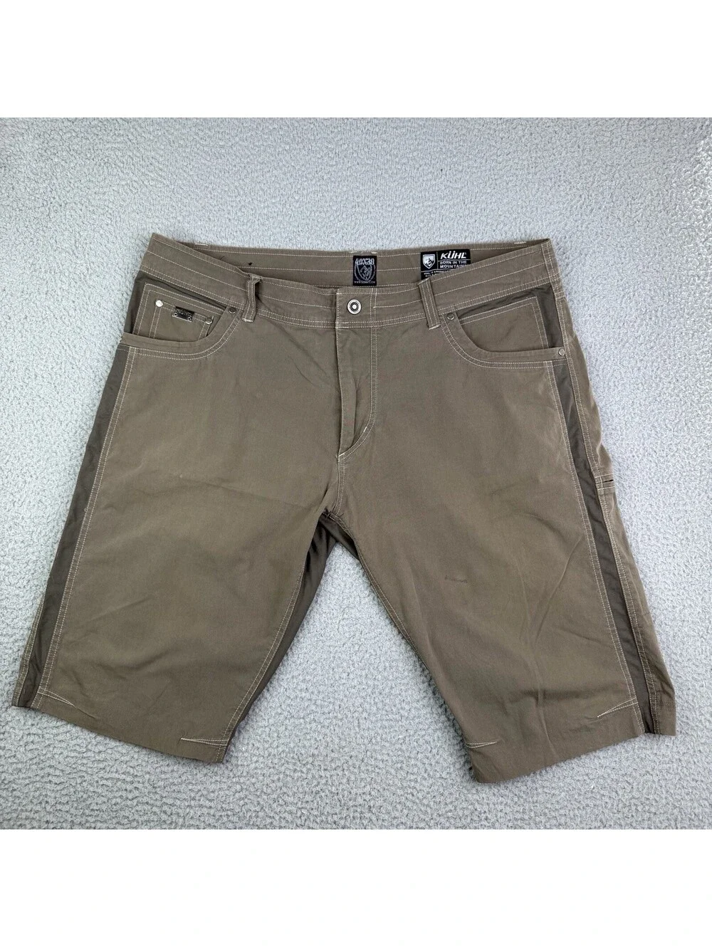 Kuhl Radikl Hiking Shorts Stretch Gorpcore 40x14 Mens Brown (Read Description!)